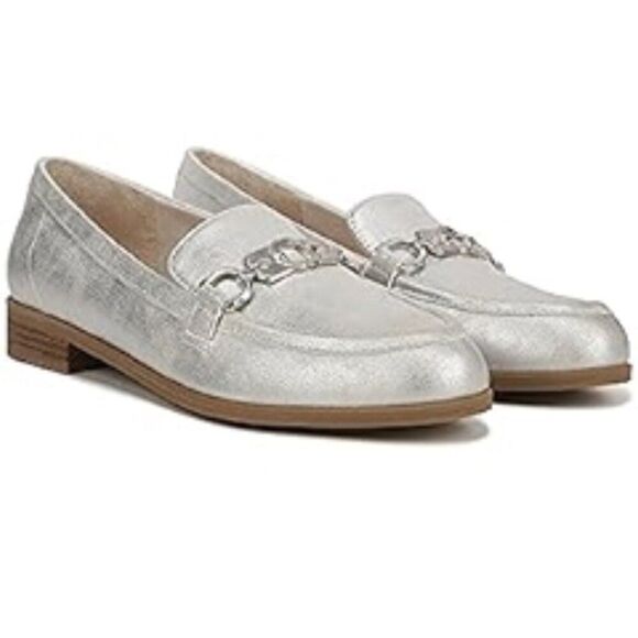 Dr Scholl’s Women Silver Rate Adorn Slip-On Loafers Size 6.5M - Picture 1 of 8